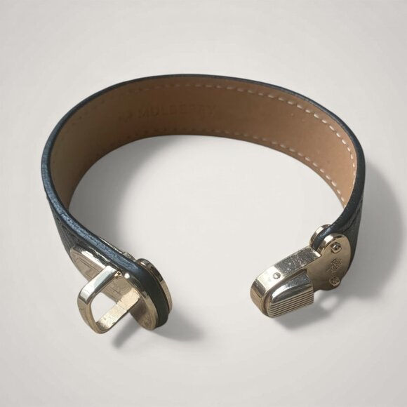 Mulberry leather Bracelet with a gold tone lock closure - Picture 2 of 6